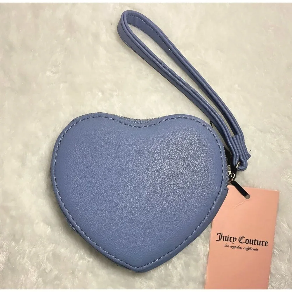 Juicy Couture Royal Couture Blue Zip Around Logo Wristlet Bag NWT